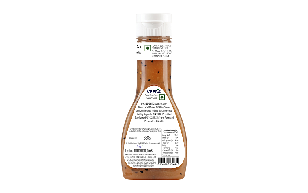 Veeba Sweet Onion Sauce   Plastic Bottle  350 grams